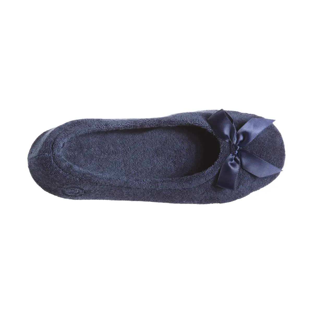 isotoner Women's Indoor/Outdoor Classic Terry Ballerina Slippers with Non-slip Sole, Navy, 11-12 | Cozy, Elegant & Durable - view 7