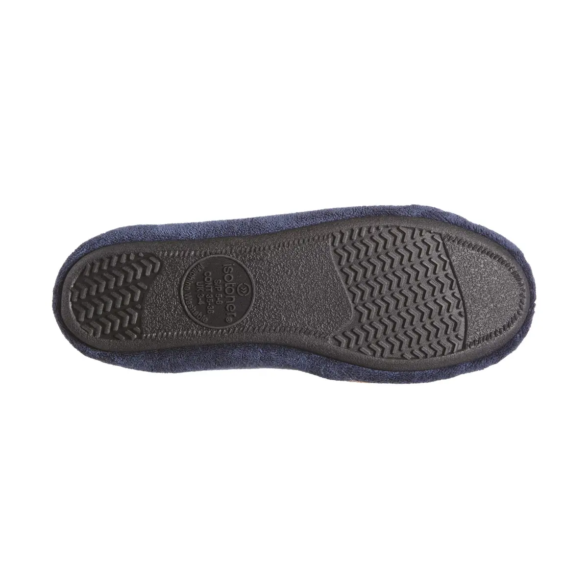 isotoner Women's Indoor/Outdoor Classic Terry Ballerina Slippers with Non-slip Sole, Navy, 11-12 | Cozy, Elegant & Durable - view 8
