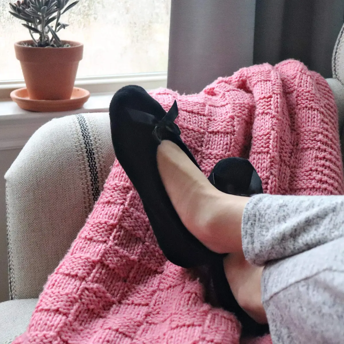 isotoner Women's Indoor/Outdoor Classic Terry Ballerina Slippers with Non-slip Sole, Navy, 11-12 | Cozy, Elegant & Durable - view 3