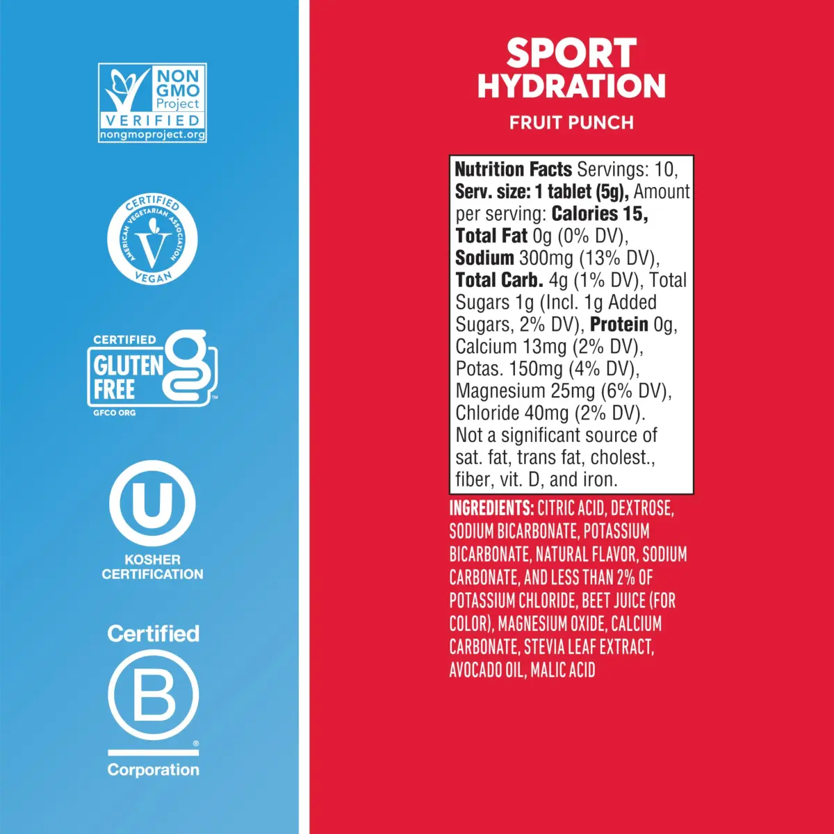 Nuun Sport Electrolyte Tablets Fruit Punch Flavor 80 Count | Hydration Support with 5 Essential Electrolytes - view 5