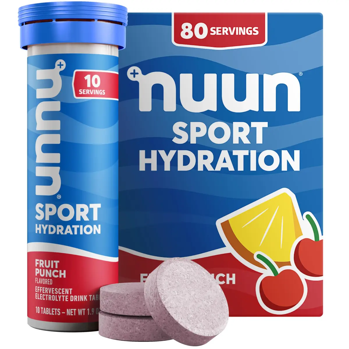 Nuun Sport Electrolyte Tablets Fruit Punch Flavor 80 Count | Hydration Support with 5 Essential Electrolytes - main product image