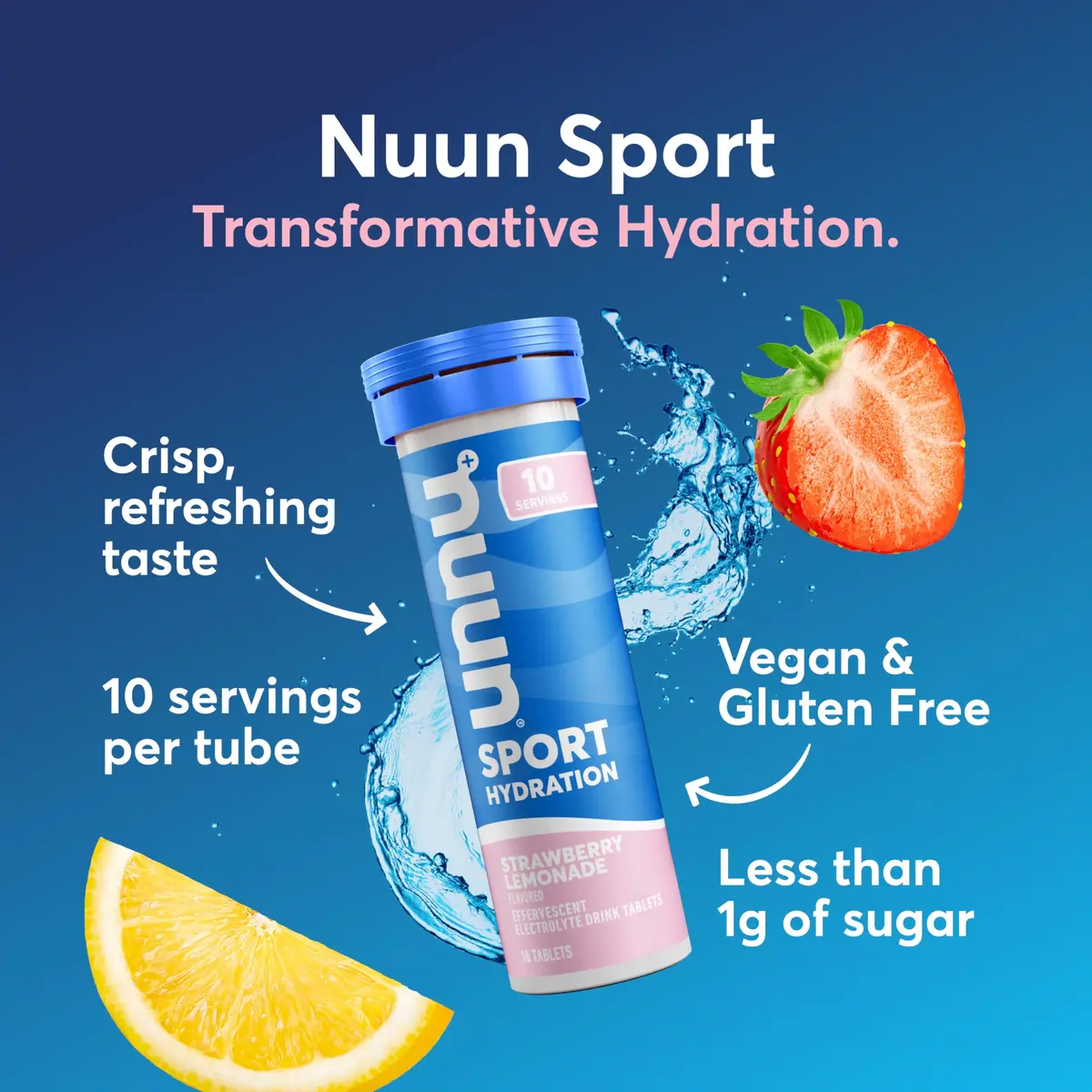 Nuun Sport Electrolyte Tablets Strawberry Lemonade 80 Count (Pack of 1) | Hydration for Active Life - view 2