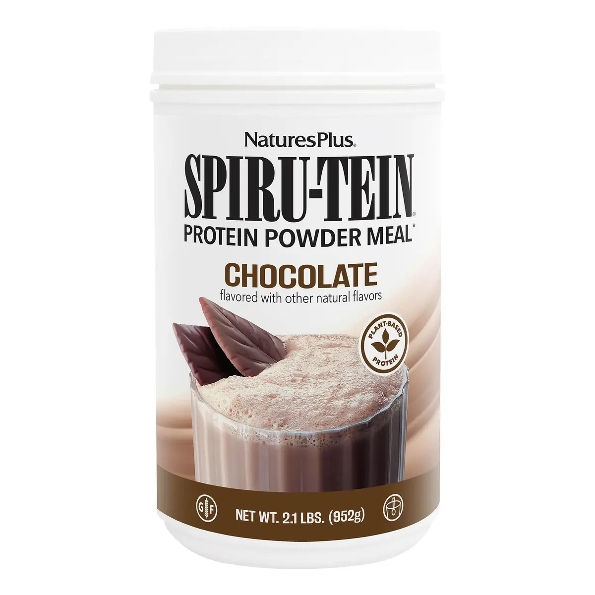 NaturesPlus Spiru-Tein, Chocolate - 2.1 lb - Plant-Based Protein with Spirulina, Vegetarian, Non-GMO - main product image