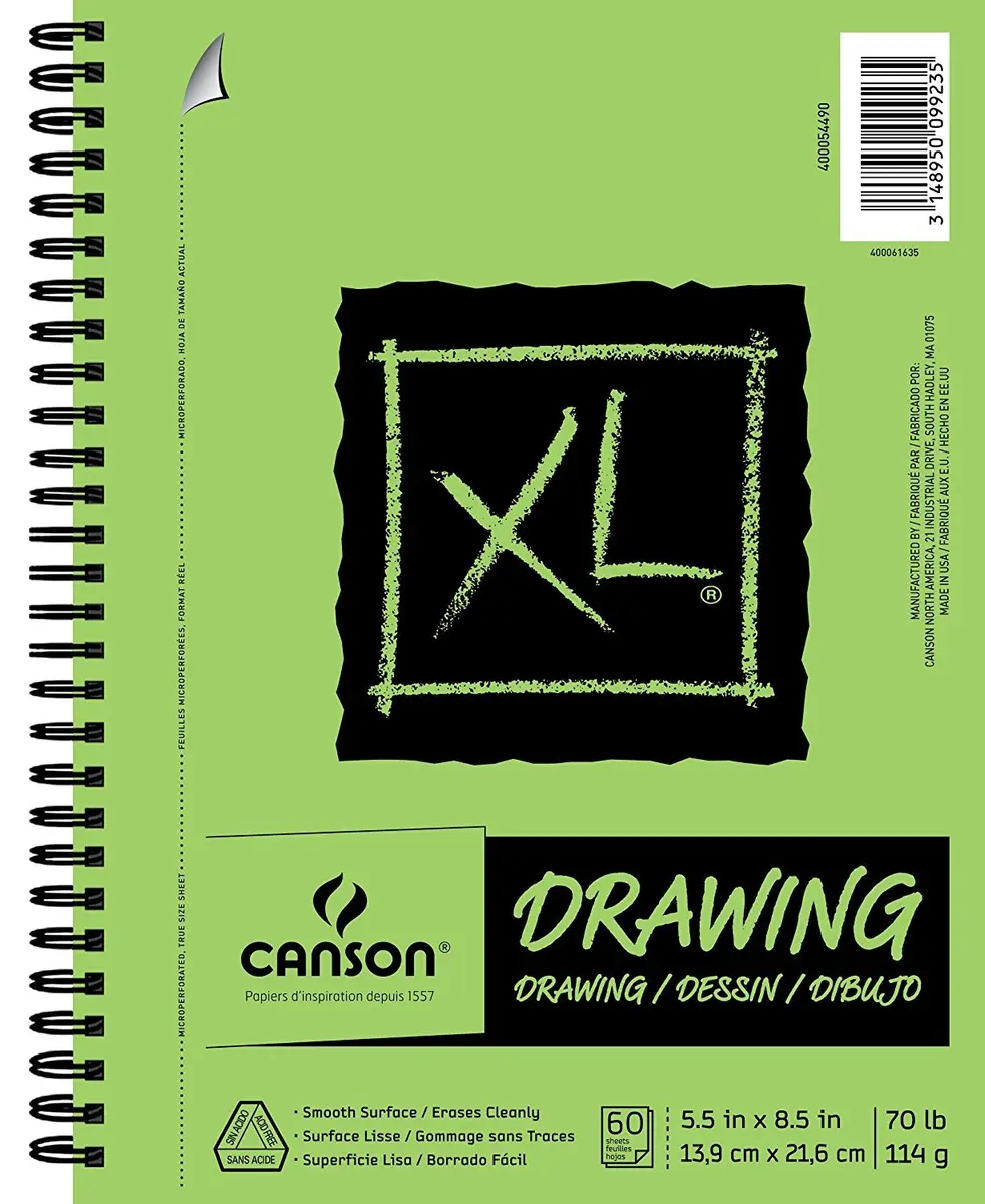 Canson XL Series Drawing Paper Pad, 5.5x8.5 in | Smooth surface, 60 sheets, acid-free - main product image