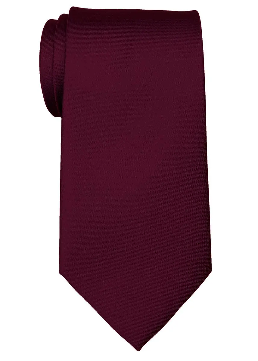 Retreez Men's Solid Plain Color Woven 3.15" Tie Necktie - Burgundy | Classic Formal & Casual Accessory - main product image