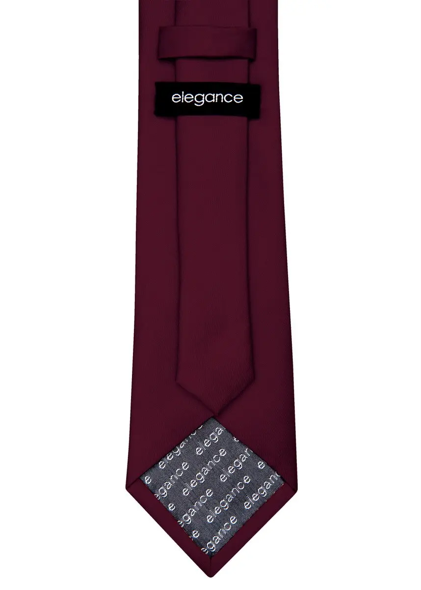 Retreez Men's Solid Plain Color Woven 3.15" Tie Necktie - Burgundy | Classic Formal & Casual Accessory - view 3