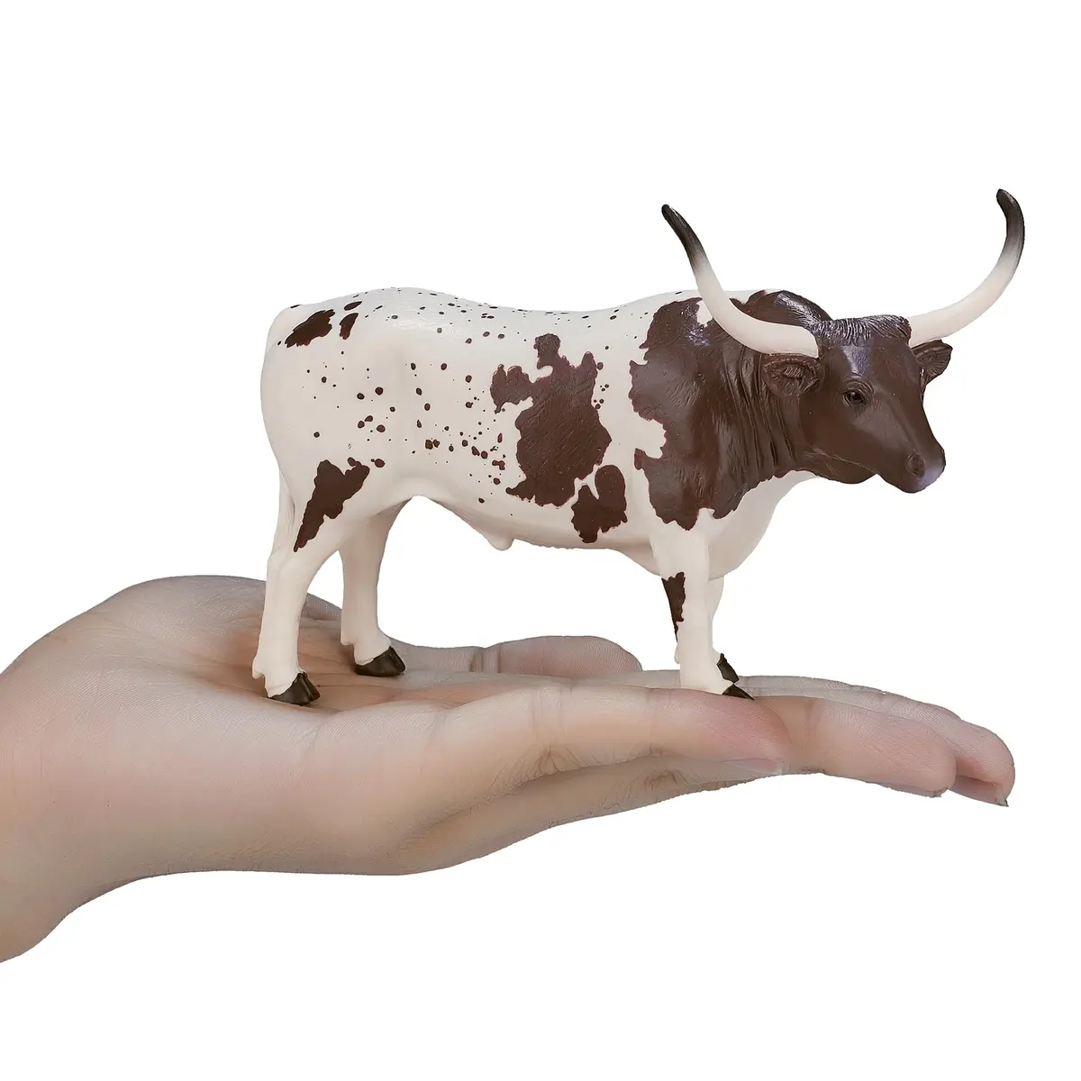 MOJO Texas Longhorn Bull Figurine | Hand-Painted Farm Animal Toy | UK Design | 5.12 x 2.36 x 3.35 inches - view 4