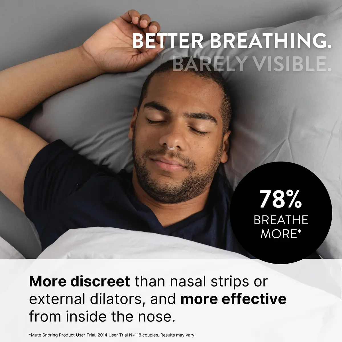 Rhinomed Mute Nasal Dilators for Sleep, Snoring Solution, Medium | Clinically Proven 38% Airflow Increase - view 2
