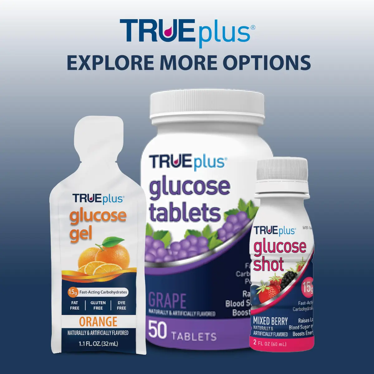 TRUEplus Glucose Gel Pouch, 15g Carbohydrates | Fruit Punch Flavor, 6 Pack, Travel-Ready, Gluten & Fat Free - view 6