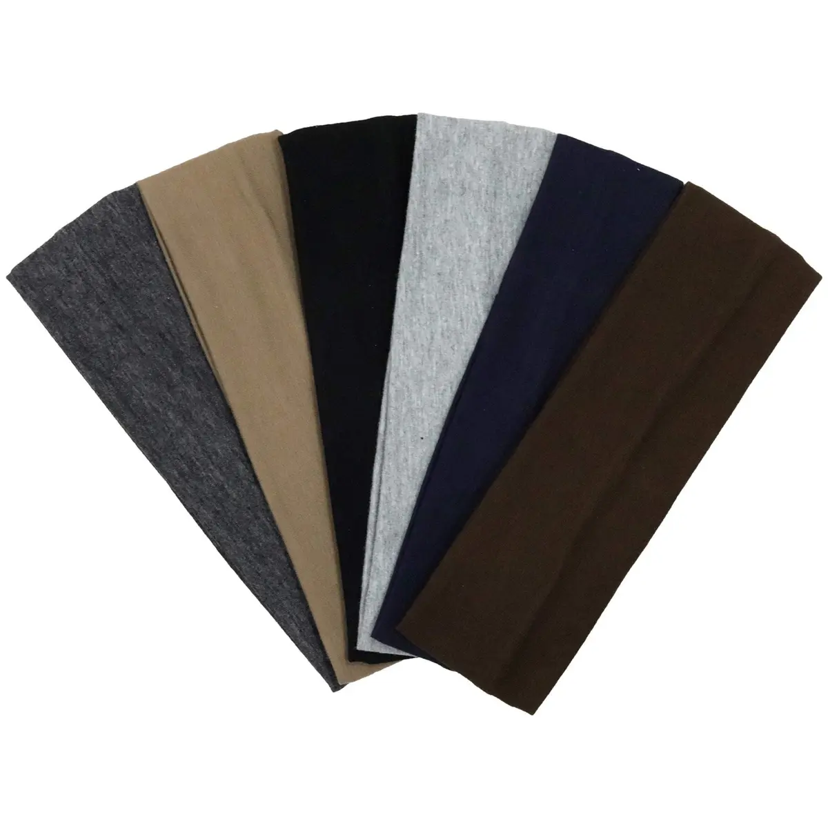 Kenz Laurenz Cotton Headbands 6 Pack | Stretch Elastic Sports & Yoga Headbands for Teens Women Girls - view 2