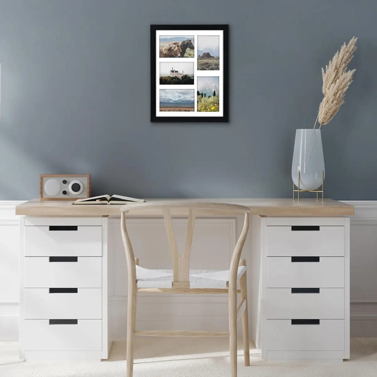 Americanflat 4x6 Collage Picture Frame - Fits 5 - Engineered Wood - Black - view 5