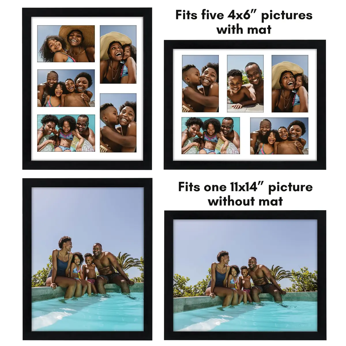 Americanflat 4x6 Collage Picture Frame - Fits 5 - Engineered Wood - Black - view 4