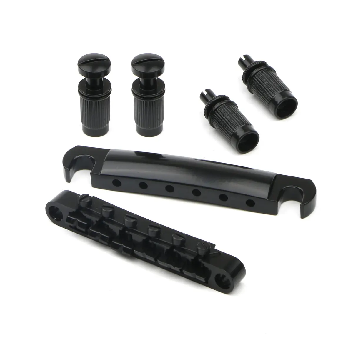 Swhmc Tune-O-Matic Bridge Studs & Tailpiece Set, Black | Zinc Alloy Guitar Parts for LP-Style Electric Guitars - view 2