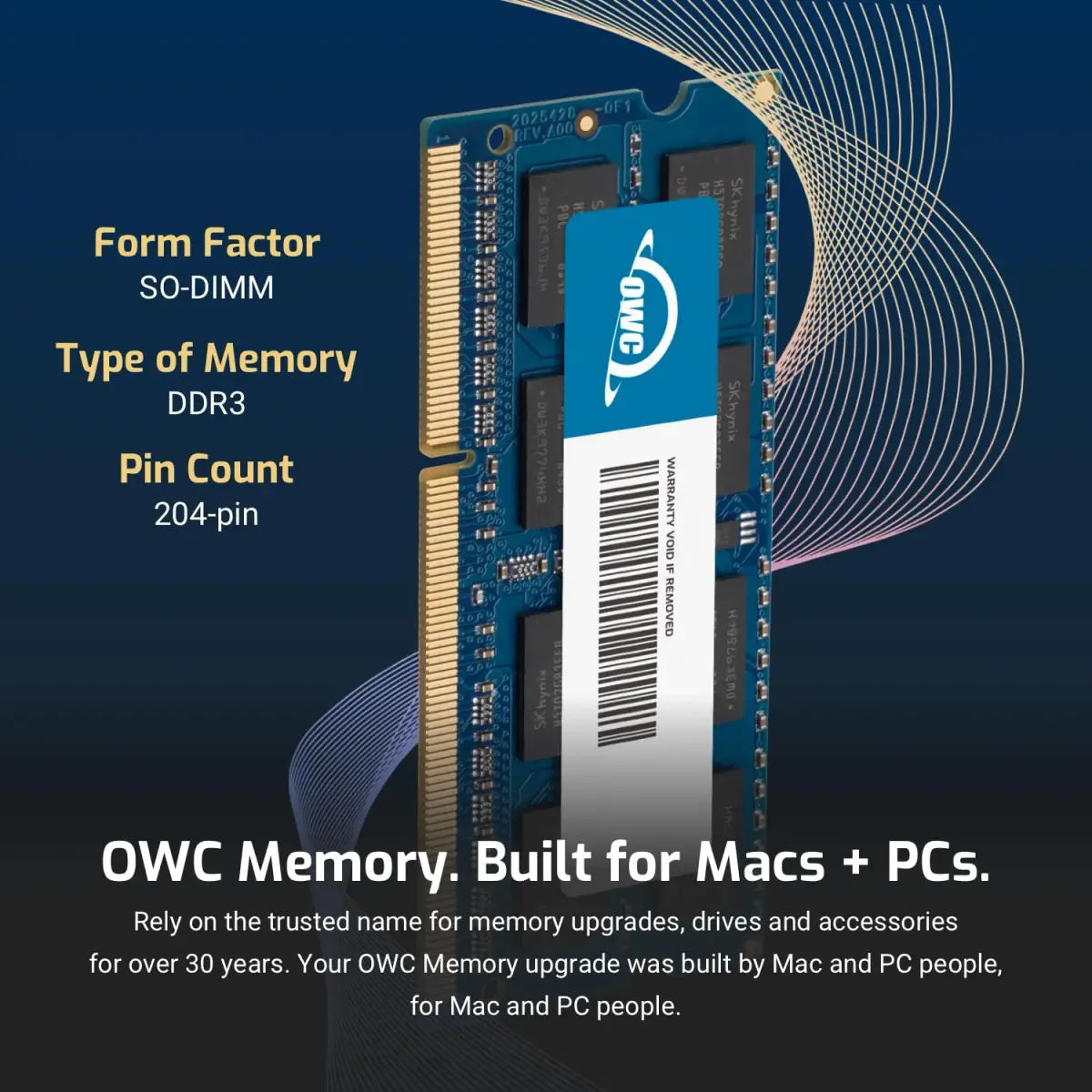 OWC Memory 32GB (4X 8GB) DDR3 PC3-14900 1866MHz SO-DIMM RAM | 32GB (4 x 8GB) 1866MHz DDR3 SO-DIMM - view 3