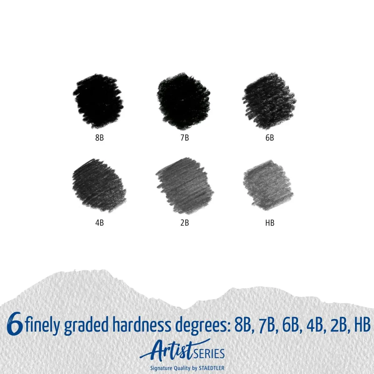 STAEDTLER Mars Lumograph Black Drawing Pencils 6 Pack in Metal Gift Tin | Deep Matte Black Tones for Expressive Art - view 5