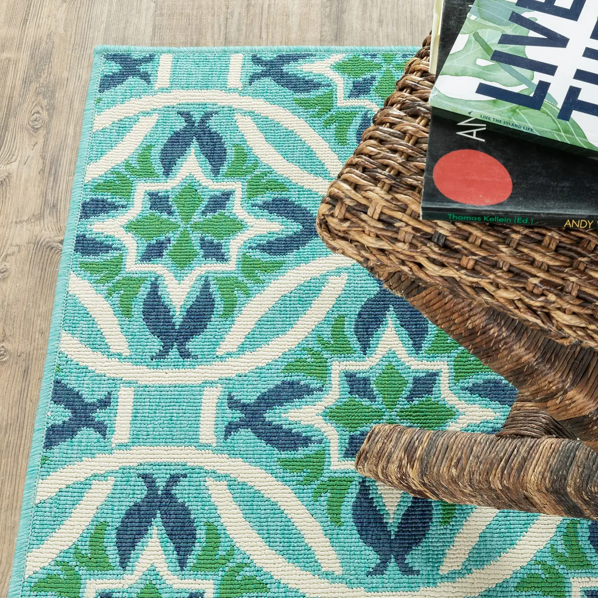 Oriental Weavers Meridian Area Rug 1'10" x 2'10" | Geometric & Floral Design in Blue/Green - view 8