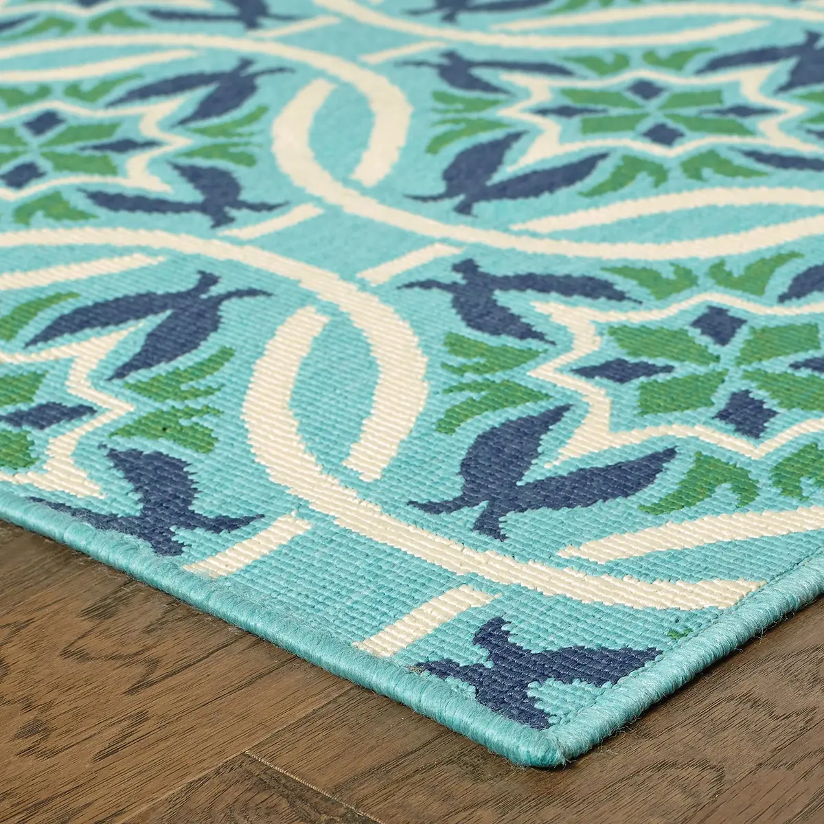 Oriental Weavers Meridian Area Rug 1'10" x 2'10" | Geometric & Floral Design in Blue/Green - view 3