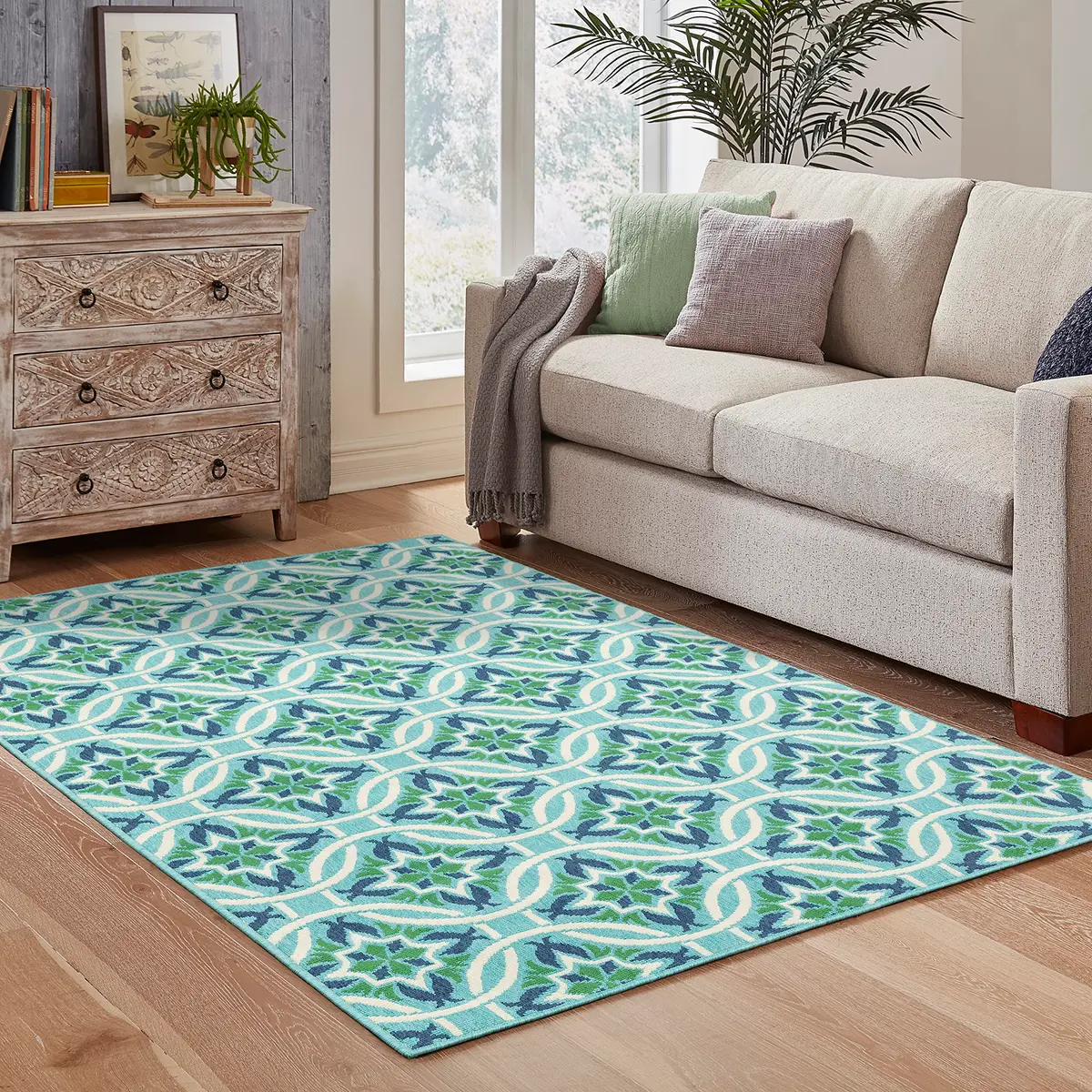 Oriental Weavers Meridian Indoor/Outdoor Rug - 5868L - 6'7" x 9'6" | Moroccan Style, Water & Fade Resistant - main product image
