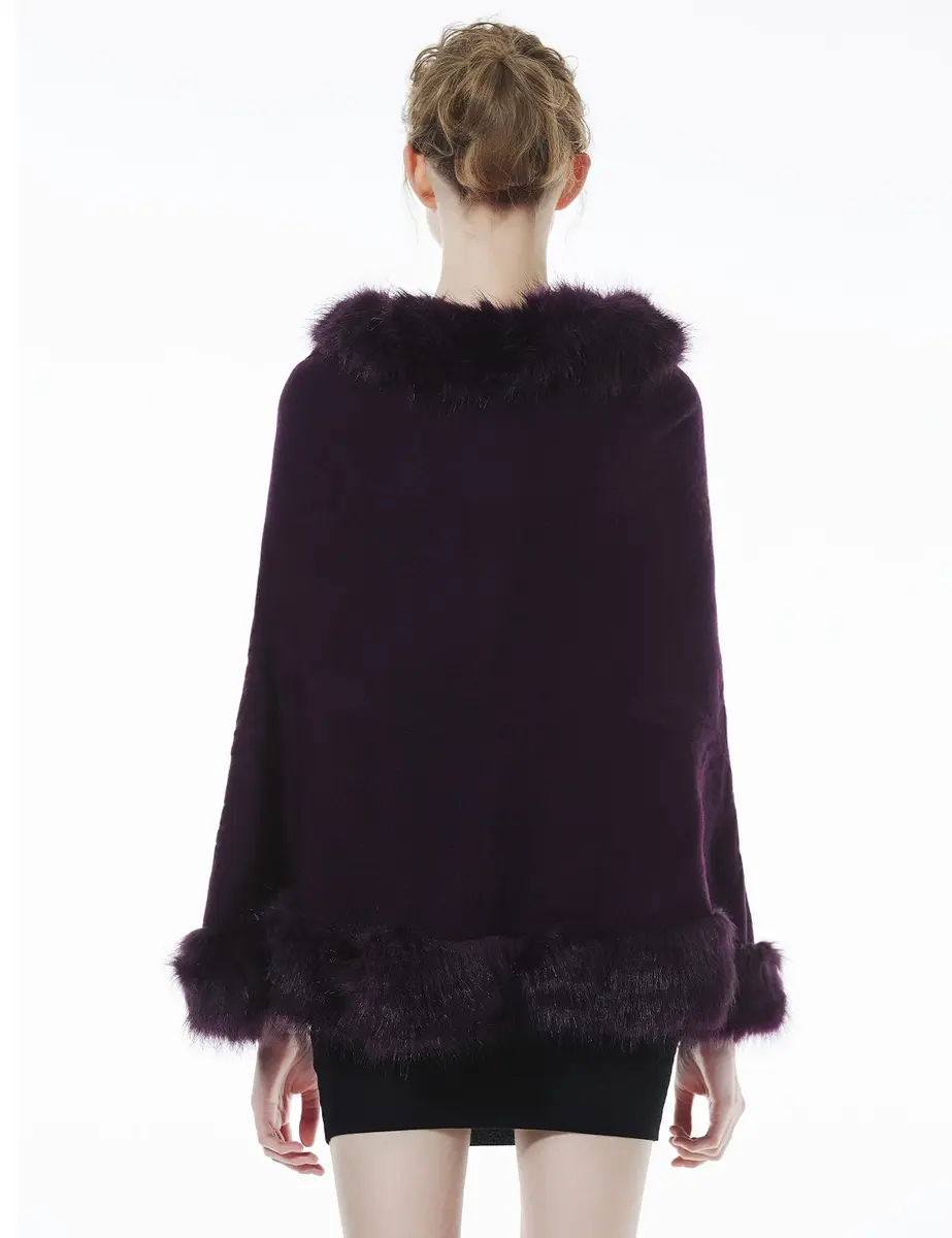 BEAUTELICATE Faux Fur Shawl Wrap Stole 63in x 28in | Elegant Winter Bridal Accessory - view 3