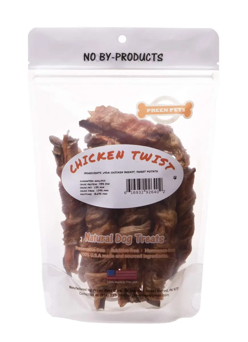 Preen Pets Chicken Breast & Sweet Potato Twist Dog Treat 8 Oz | USA Sourced & Nutritious - view 2