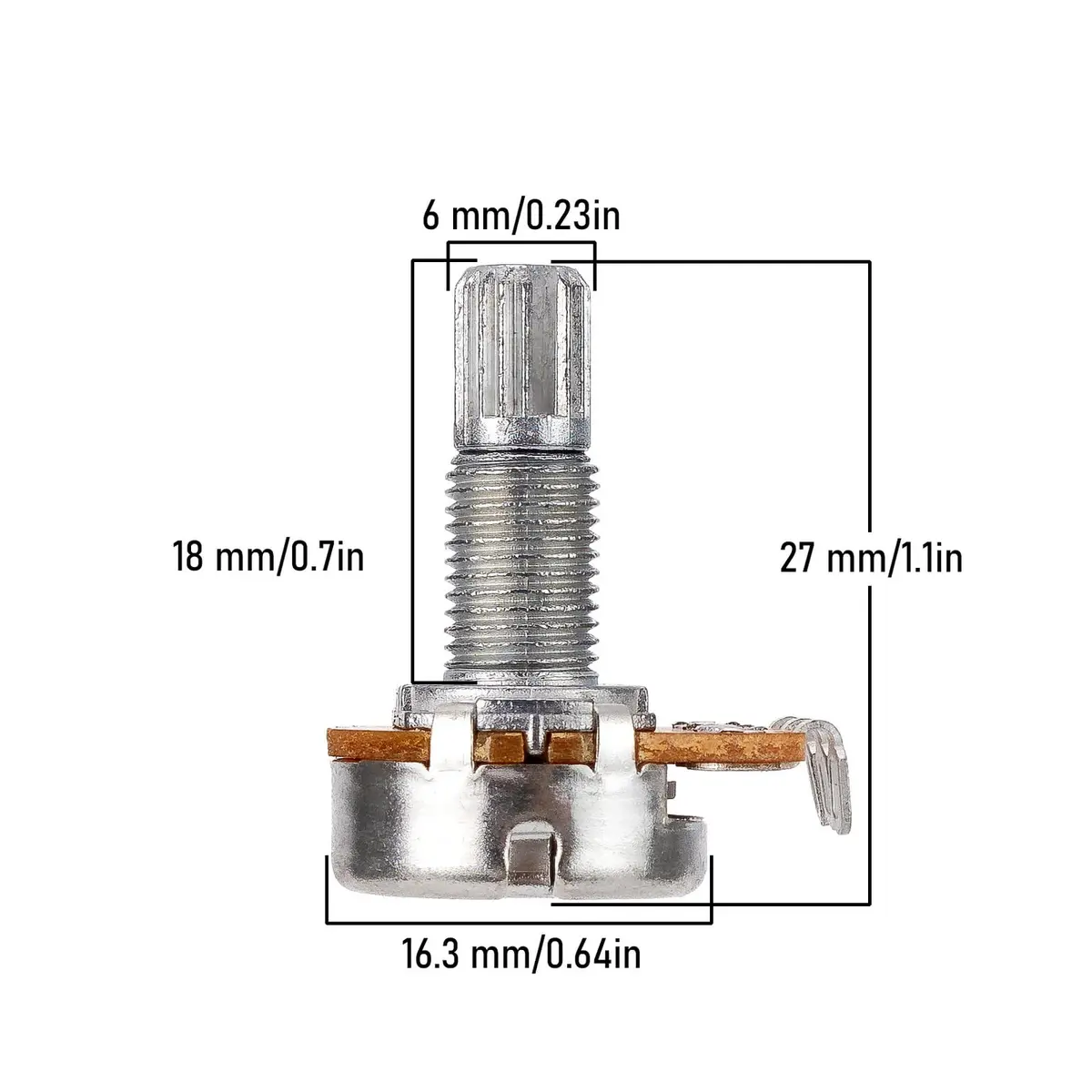 Swhmc A500K Ohm Guitar Potentiometer 1/4" Split Shaft 10-Pack | Volume Tone Control - view 3