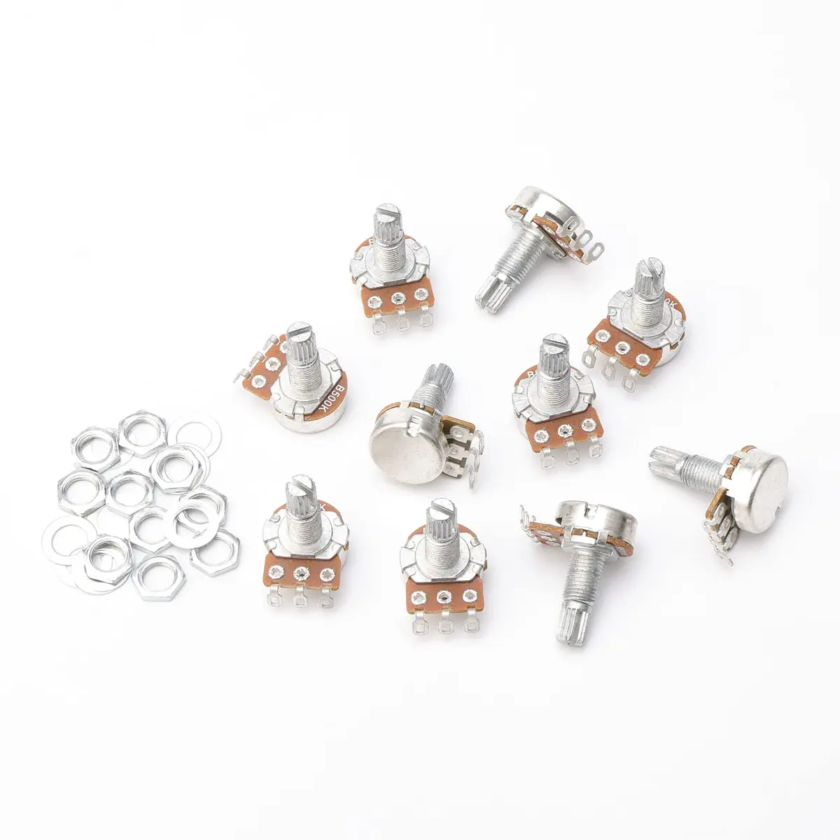 Swhmc Guitar Potentiometer Audio Pots B500K Ohm Replacement 16.5mm Base Dia 18mm Shaft Pack of 10 - view 5