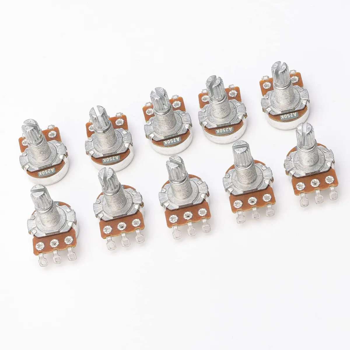 Swhmc A250K Ohm Guitar Potentiometer, 6mm Shaft, Pack of 10 | Smooth Audio Taper for Volume and Tone Controls - view 2