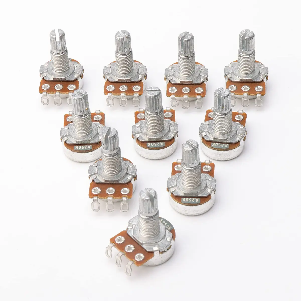 Swhmc A250K Ohm Guitar Potentiometer, 6mm Shaft, Pack of 10 | Smooth Audio Taper for Volume and Tone Controls - view 4