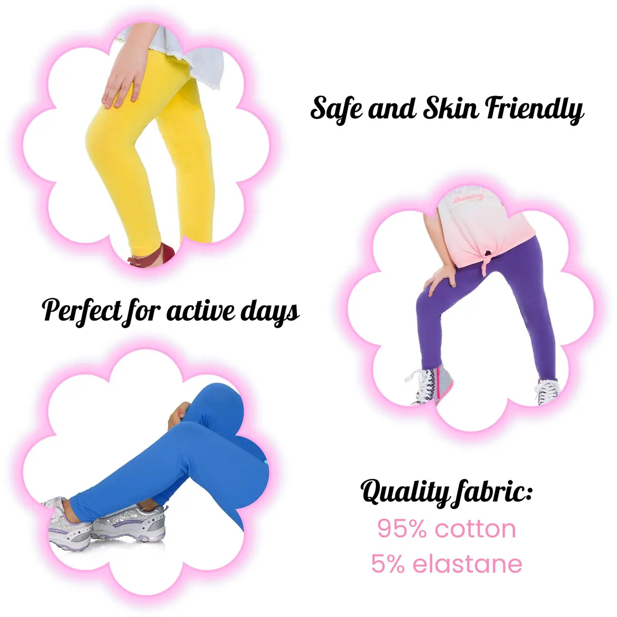 FUTURO FASHION Girls Cotton Leggings Full Length | Soft, Elastic & Trendy for Ages 2-13 - view 4
