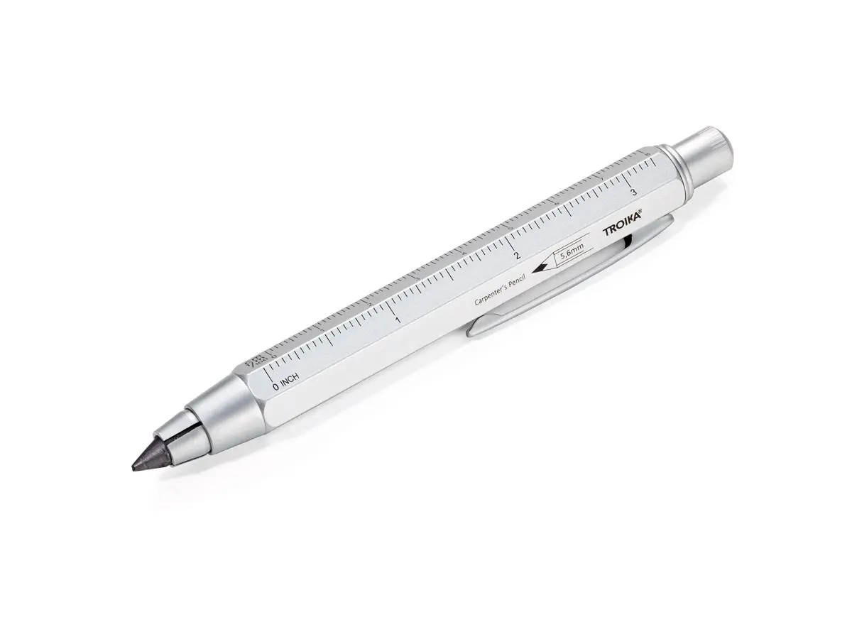 Troika Zimmermann Carpenter's Clutch Pencil 5.6mm HB Lead | Brass Silver - main product image