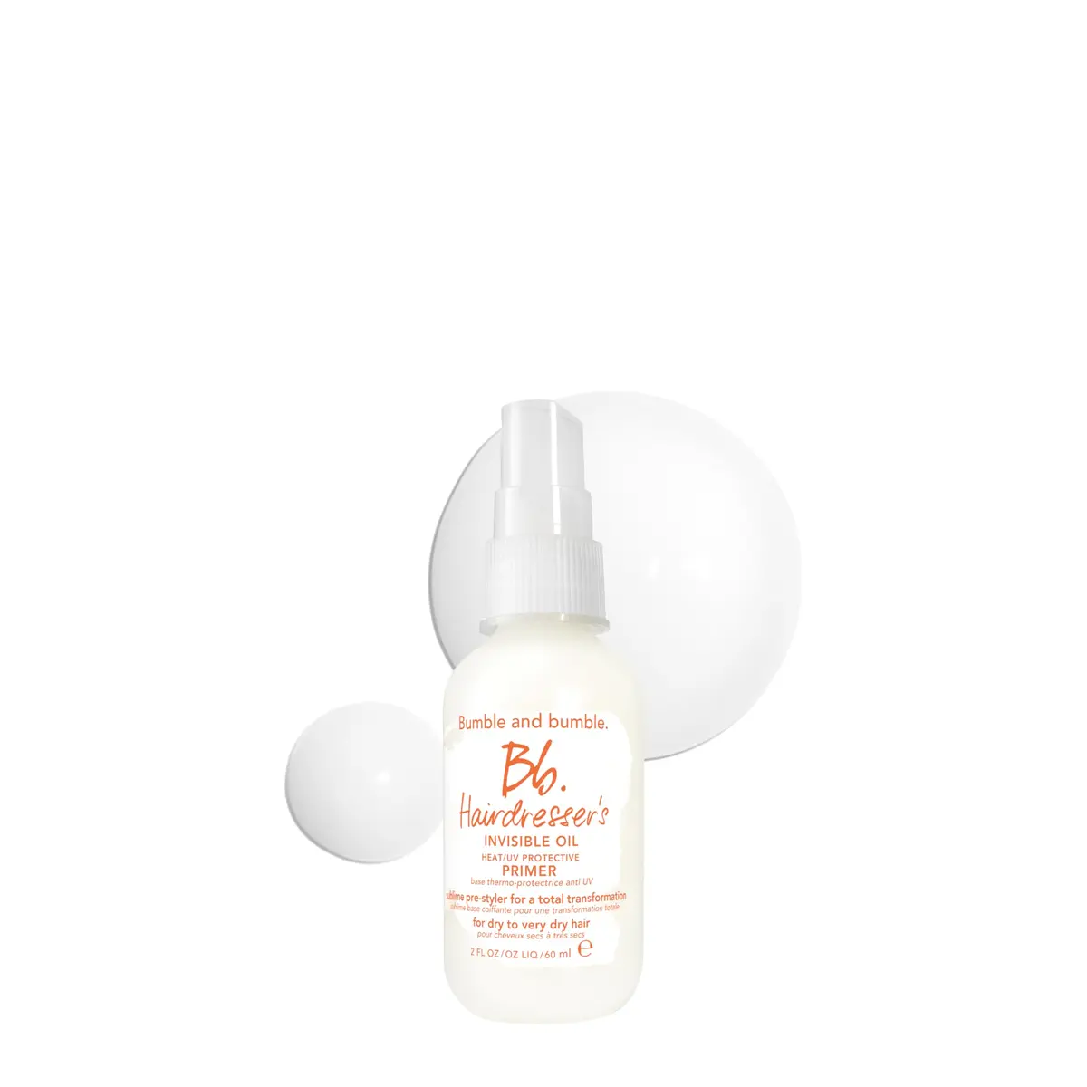 Bumble and bumble. Hairdresser's Invisible Oil Heat/UV Protection Leave-In Conditioner | Hydrating, Anti Frizz, Color Safe | All Hair Types and Textures | With Argan + Coconut Oil, 2 Oz - main product image