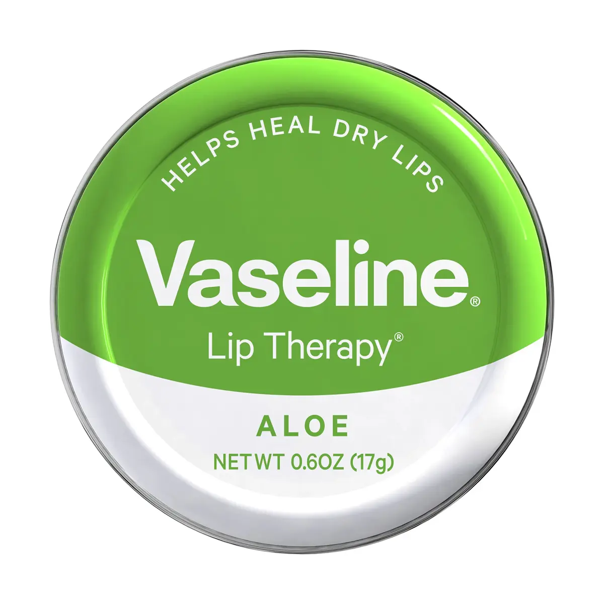 Vaseline Lip Therapy Aloe Vera Tin Lip Balm 0.6 oz (17 g) | Clinically Proven Healing for Dry Lips - main product image