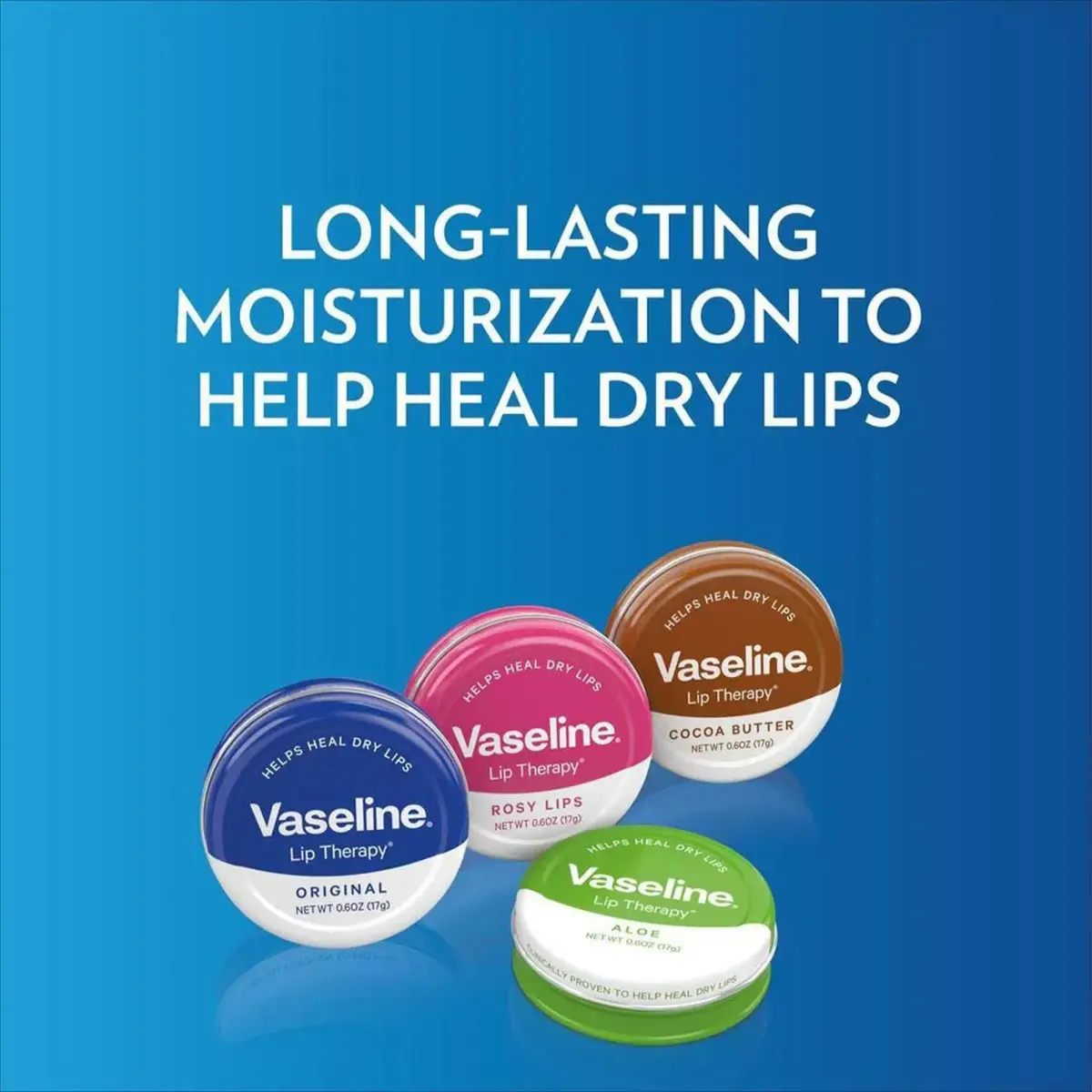 Vaseline Lip Therapy Aloe Vera Tin Lip Balm, 2 Count (Pack of 1) | Clinically Proven Healing for Dry Lips - view 3