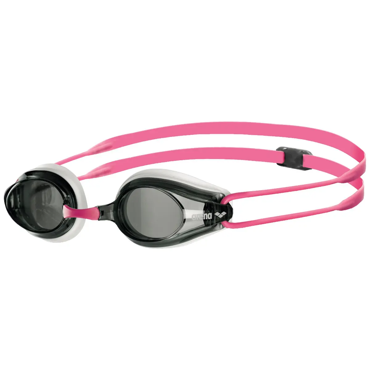 ARENA Tracks Unisex Adult Racing Swim Goggles FINA-Approved Anti-Fog Non-Mirror Lens, White/Smoke/Fuchsia | Competitive Swimming Essential - main product image
