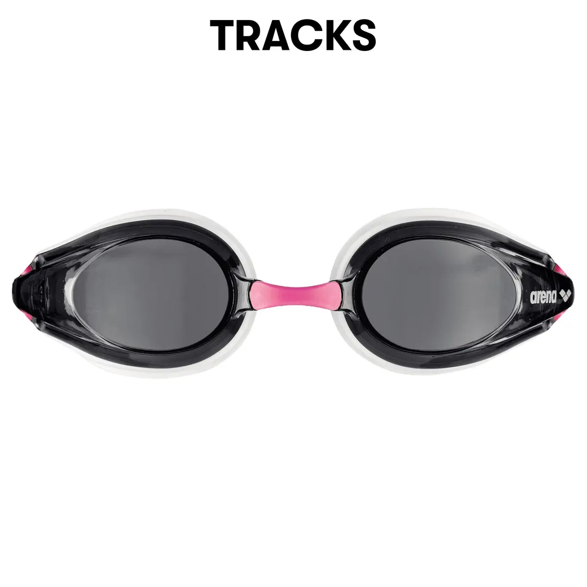 ARENA Tracks Unisex Adult Racing Swim Goggles FINA-Approved Anti-Fog Non-Mirror Lens, White/Smoke/Fuchsia | Competitive Swimming Essential - view 3