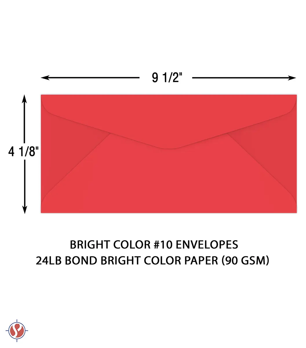 S Superfine Printing Rocket Red Bright Color #10 Envelopes | 4 1/8" x 9 1/2" | Bulk Pack of 50 - view 5