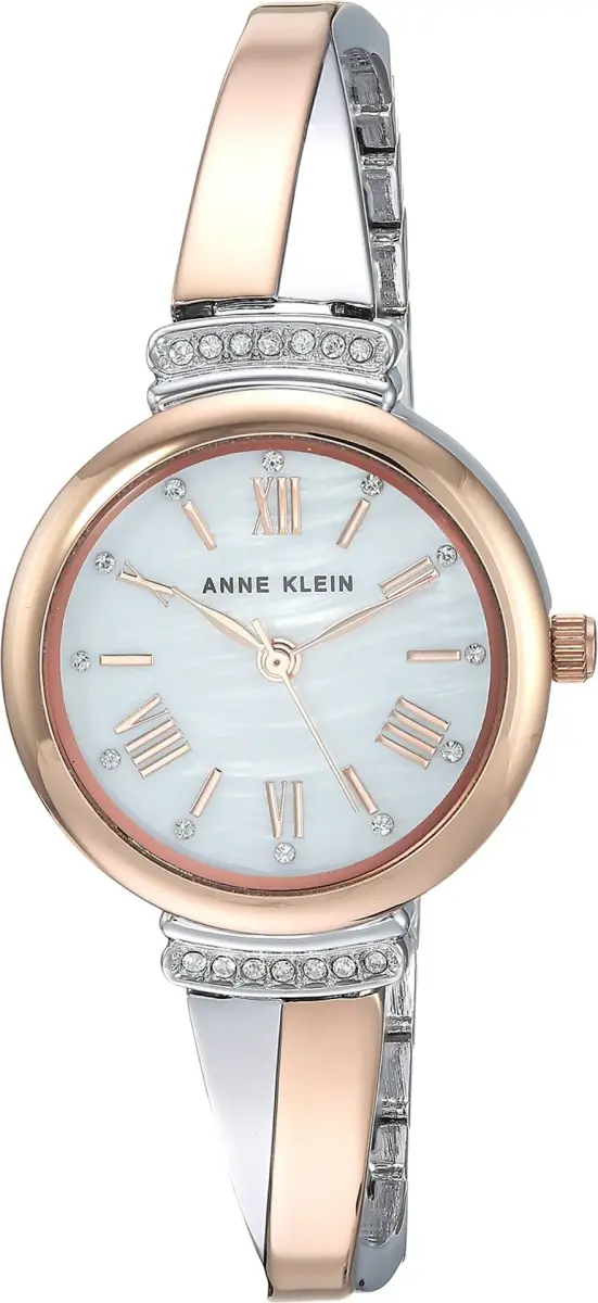 Anne Klein Women's Rose Gold/Silver Bangle Watch Set with Crystals, 26mm Case | Japanese Quartz Movement - view 3