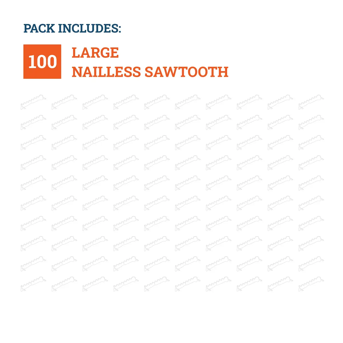 Picture Hang Solutions Sawtooth Picture Hangers, 100 Pack, 1.75" x 0.25", Silver | Holds up to 10 lb - view 5