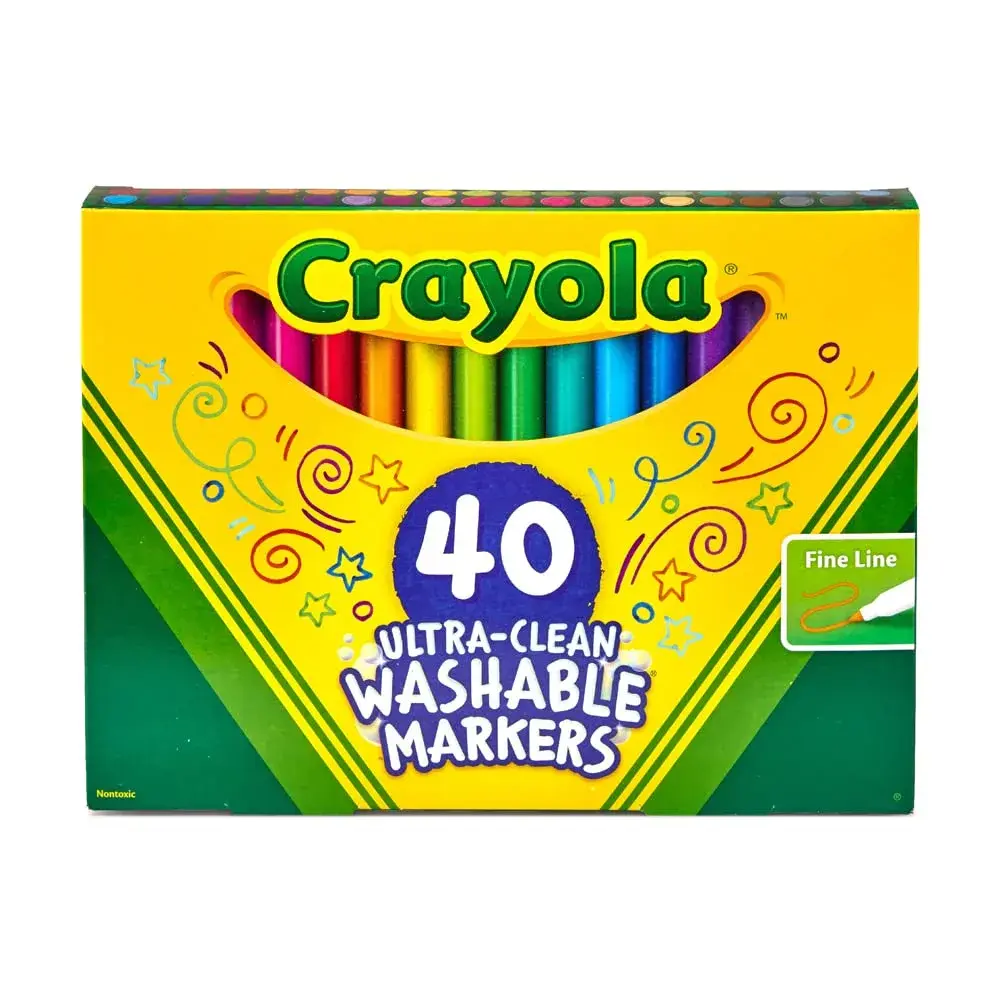Crayola Ultra Clean Washable Markers (40ct) | Non-Toxic Fine Line Art Supplies for Kids Ages 3+ - view 4