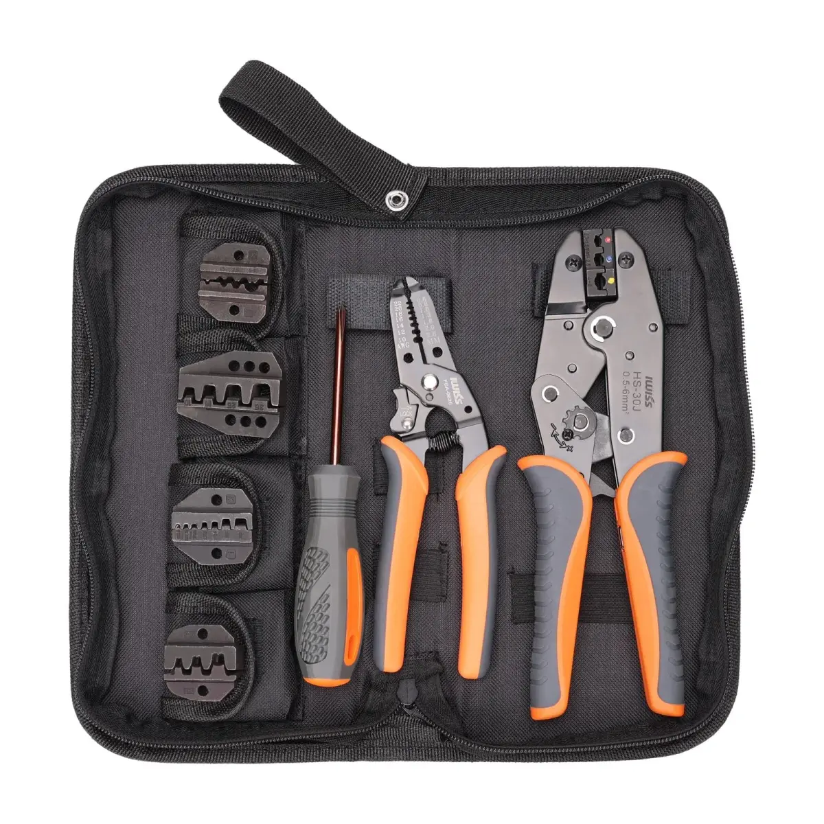 IWISS Ratchet Wire Crimping Tool Set with 5 Interchangeable Jaws & Wire Stripper | 1 Kg Tool Set - main product image