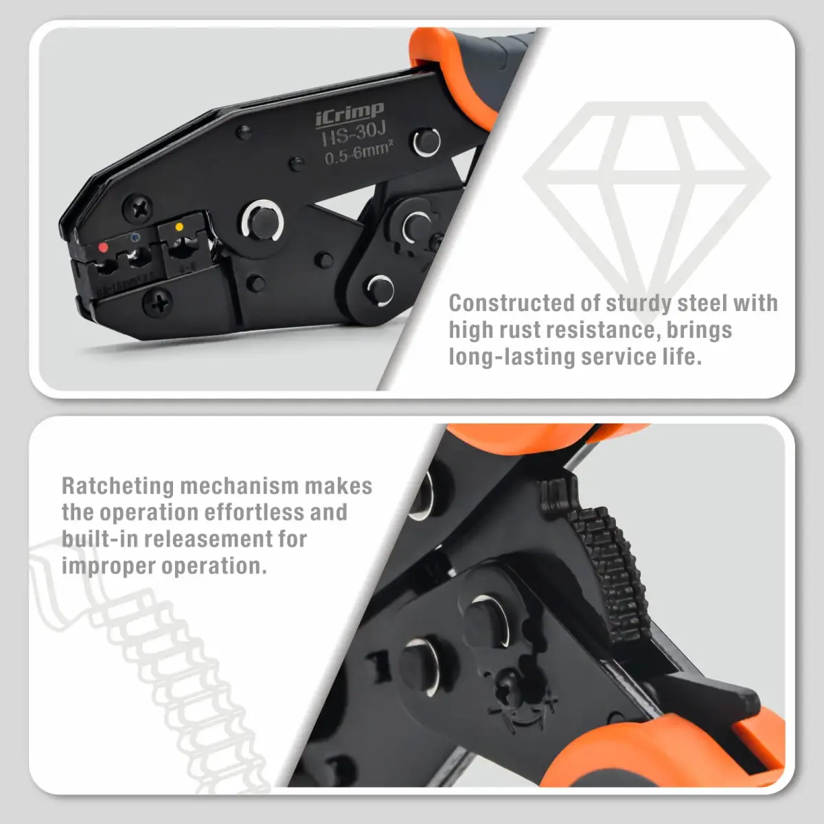 IWISS Ratchet Wire Crimping Tool Set with 5 Interchangeable Jaws & Wire Stripper | 1 Kg Tool Set - view 4