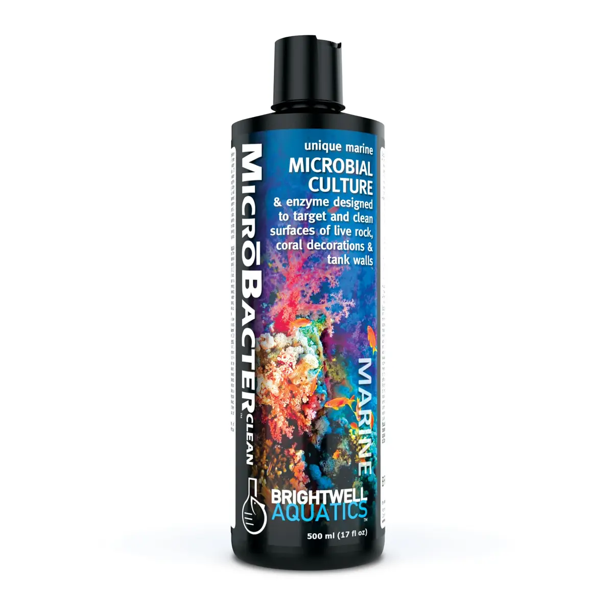 Brightwell Aquatics MicroBacter Clean Marine Aquarium Cleaner Aid, 500 ml | Natural bacterial solution for healthy aquariums - main product image