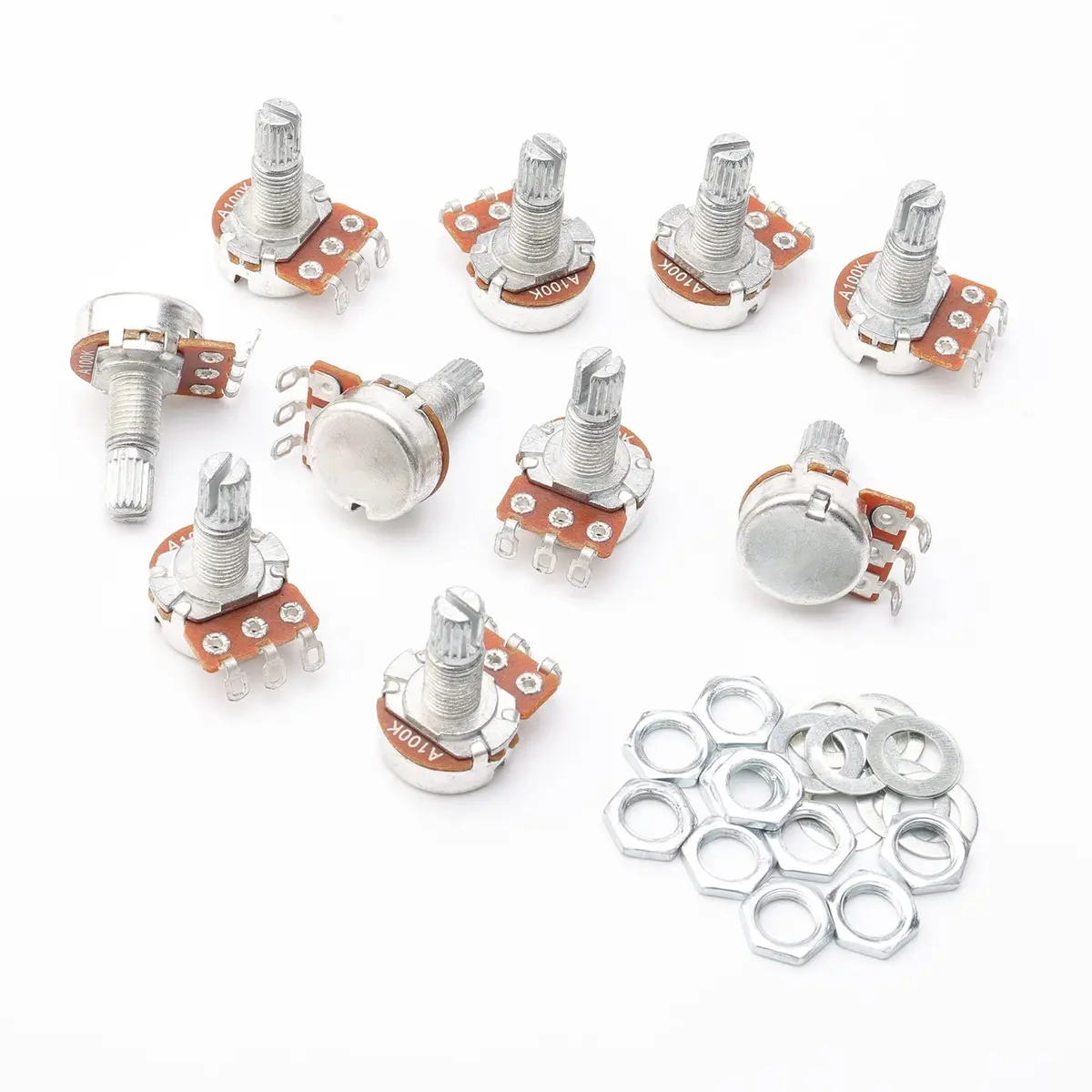Swhmc A100K Ohm Guitar Potentiometer 10-Pack | 6mm Split Shaft - view 6