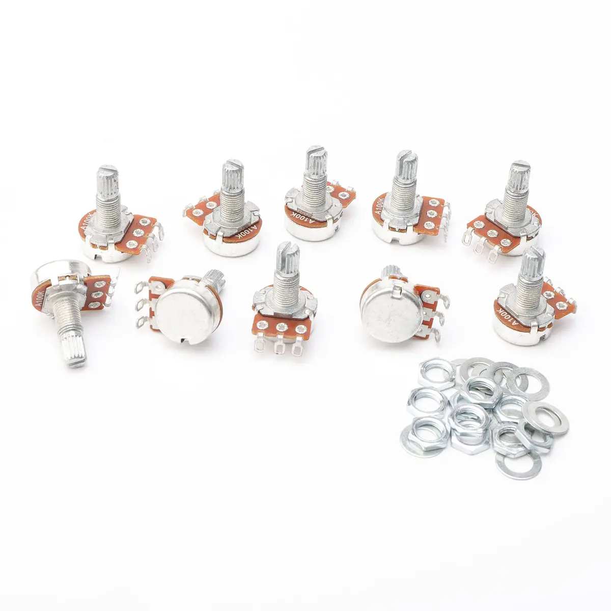Swhmc A100K Ohm Guitar Potentiometer 10-Pack | 6mm Split Shaft - view 7