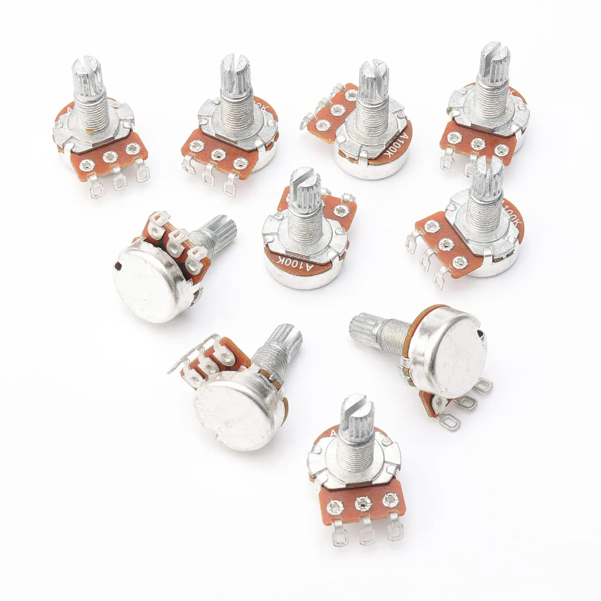 Swhmc A100K Ohm Guitar Potentiometer 10-Pack | 6mm Split Shaft - view 4