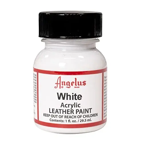 Angelus Acrylic Leather Paint White 30ml (1 Fl Oz) | Professional Flexible Crack Resistant Paint for Shoes - view 2