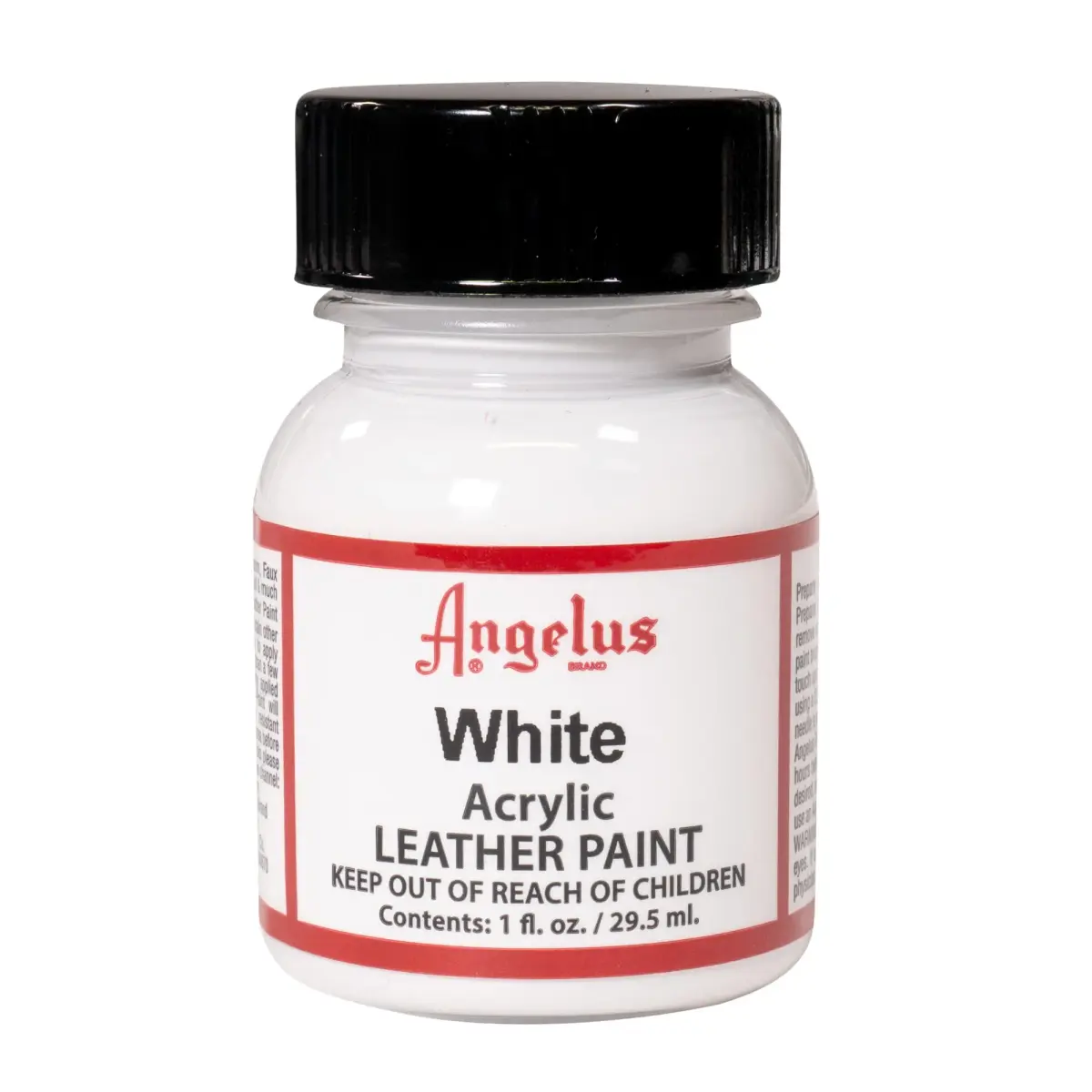 Angelus Acrylic Leather Paint White 30ml (1 Fl Oz) | Professional Flexible Crack Resistant Paint for Shoes - view 3