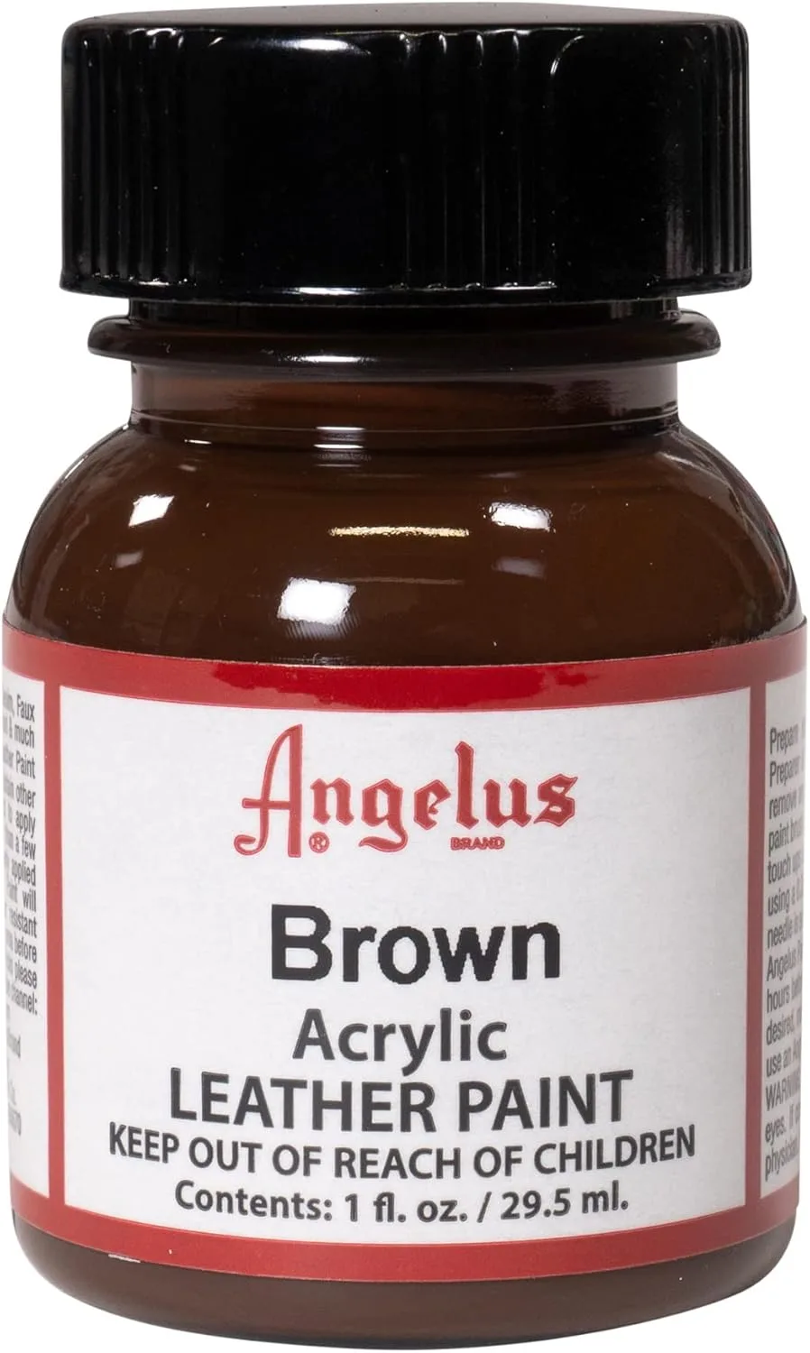 Angelus Acrylic Leather Paint Brown 28g (1 oz) | USA-Imported for Custom Shoe Restoration - main product image