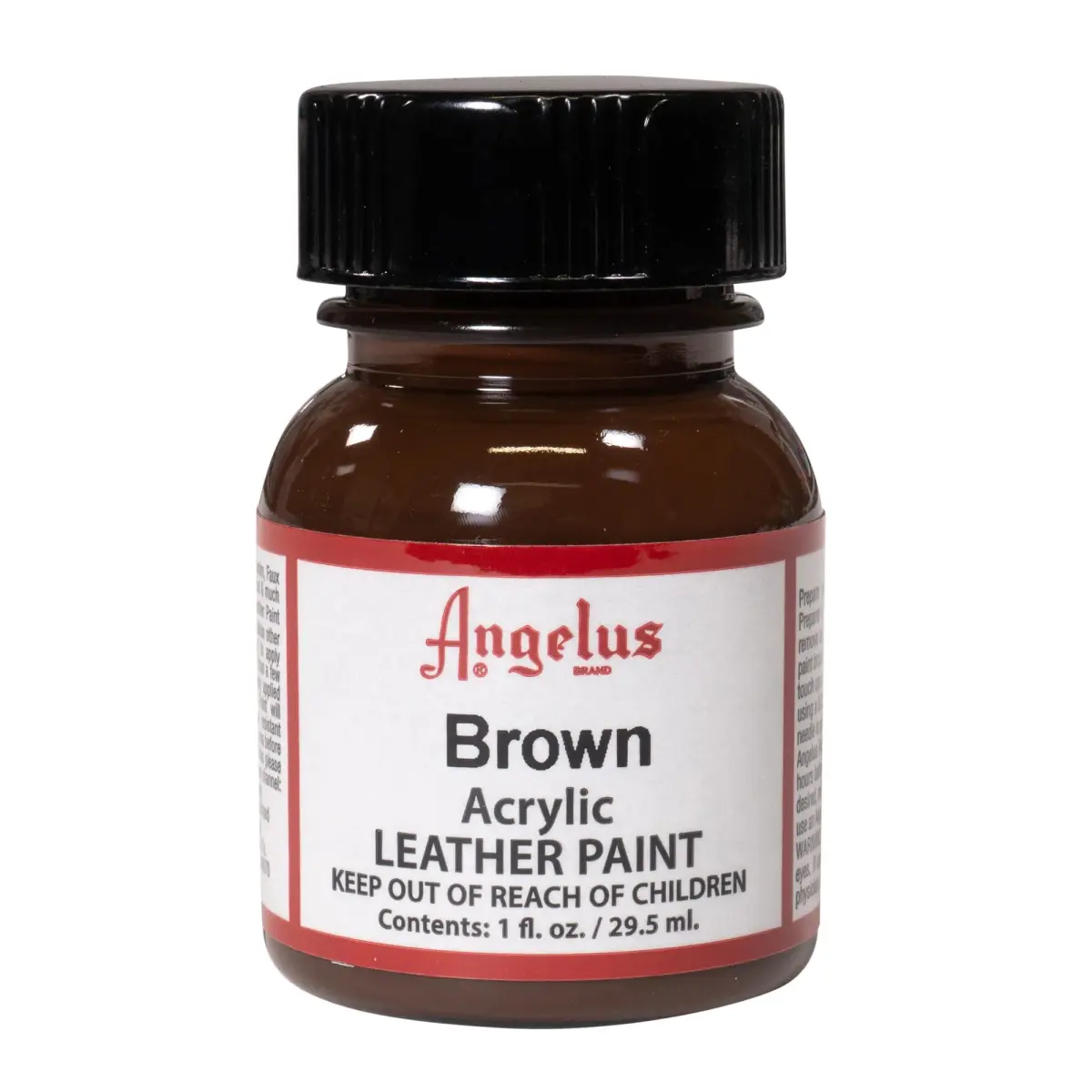 Angelus Acrylic Leather Paint Brown 28g (1 oz) | USA-Imported for Custom Shoe Restoration - view 3
