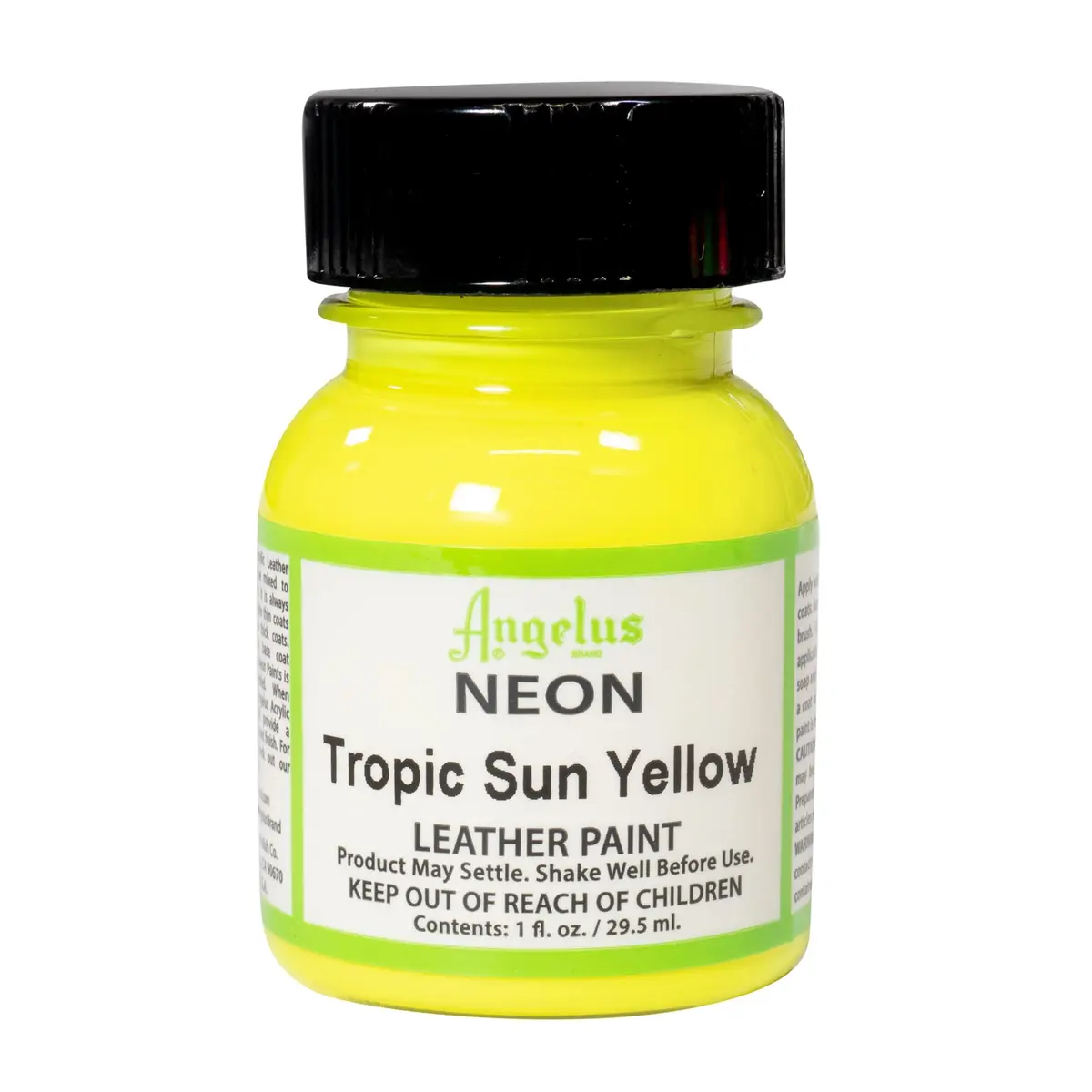 Angelus Leather Paint Neon Tropic Sun Yellow 1 oz | Bright, Non-Toxic, Water-Based Leather Color - main product image